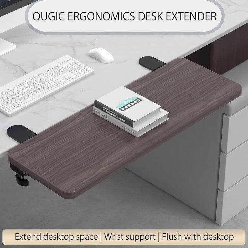 WITPOCE OUGIC Ergonomic Desk Extension Tray, 64x24cm, Clamp Without Punch, Keyboard Drawer Tray, Computer Armrest Table Stand - Image 2